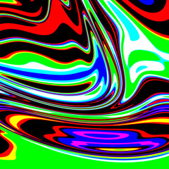 Marbled glitch abstract psychedelic texture, Trippy strip acid pattern. Neon color wavy background	