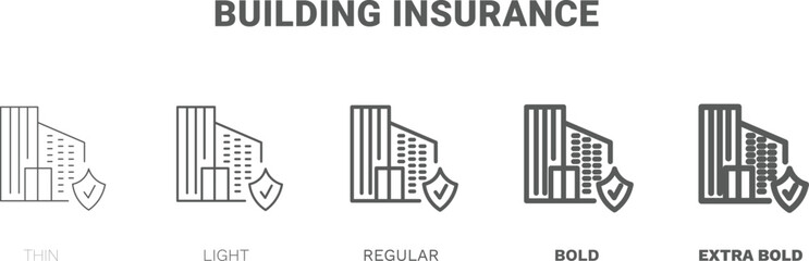 building insurance icon. Thin, regular, bold and more building insurance icon from Insurance and Coverage collection. Editable building insurance symbol can be used web and mobile