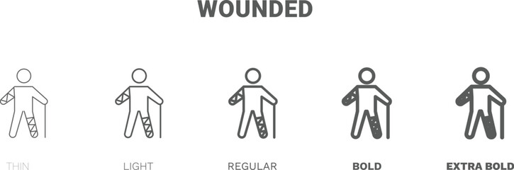 wounded icon. Thin, regular, bold and more wounded icon from Insurance and Coverage collection. Editable wounded symbol can be used web and mobile