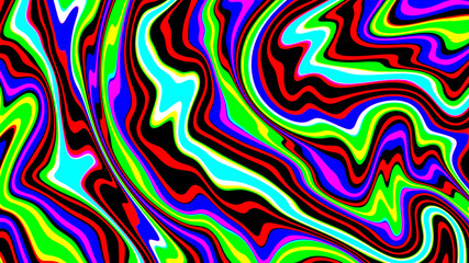 Marbled glitch abstract psychedelic texture, Trippy strip acid pattern. Neon color wavy background	