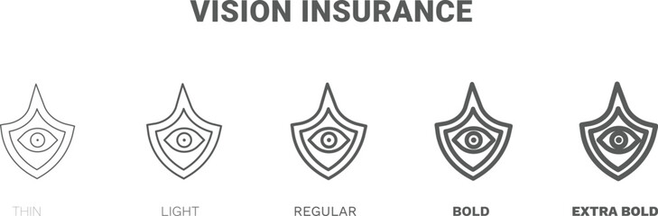 vision insurance icon. Thin, regular, bold and more vision insurance icon from Insurance and Coverage collection. Editable vision insurance symbol can be used web and mobile © Abstract