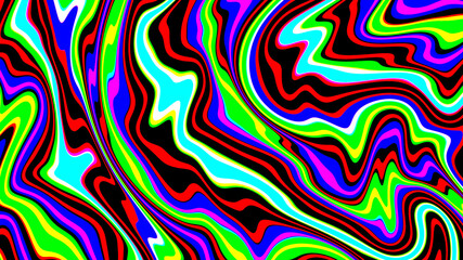Marbled glitch abstract psychedelic texture, Trippy strip acid pattern. Neon color wavy background	