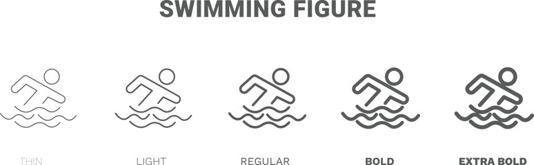 swimming figure icon. Thin, regular, bold and more swimming figure icon from sport and game collection. Editable swimming figure symbol can be used web and mobile