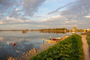 comacchio regional park delta del po lagoon city famous for its archaeological excavations and eel...