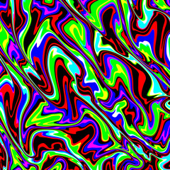 Marbled glitch abstract psychedelic texture, Trippy strip acid pattern. Neon color wavy background	