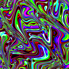 Marbled glitch abstract psychedelic texture, Trippy strip acid pattern. Neon color wavy background	