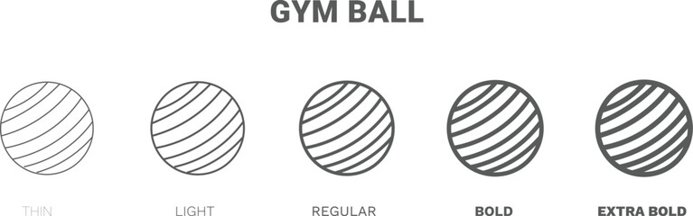 gym ball icon. Thin, regular, bold and more gym ball icon from sport and game collection. Editable gym ball symbol can be used web and mobile