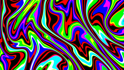 Marbled glitch abstract psychedelic texture, Trippy strip acid pattern. Neon color wavy background	