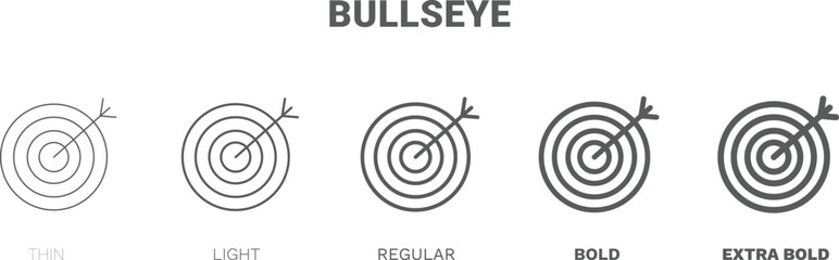 bullseye icon. Thin, regular, bold and more bullseye icon from sport and game collection. Editable bullseye symbol can be used web and mobile