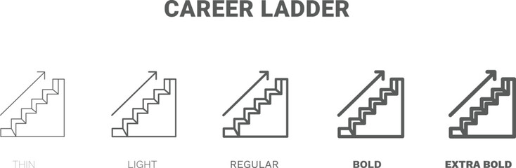 career ladder icon. Thin, regular, bold and more style career ladder icon from startup and strategy collection. Editable career ladder symbol can be used web and mobile