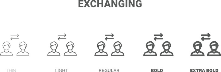 exchanging icon. Thin, regular, bold and more style exchanging icon from startup and strategy collection. Editable exchanging symbol can be used web and mobile