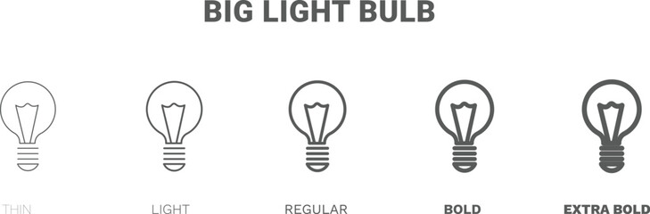 big light bulb icon. Thin, regular, bold and more style big light bulb icon from technology collection. Editable big light bulb symbol can be used web and mobile