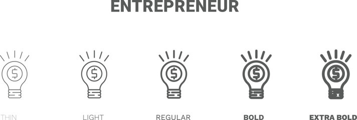 entrepreneur icon. Thin, regular, bold and more style entrepreneur icon from startup and strategy collection. Editable entrepreneur symbol can be used web and mobile