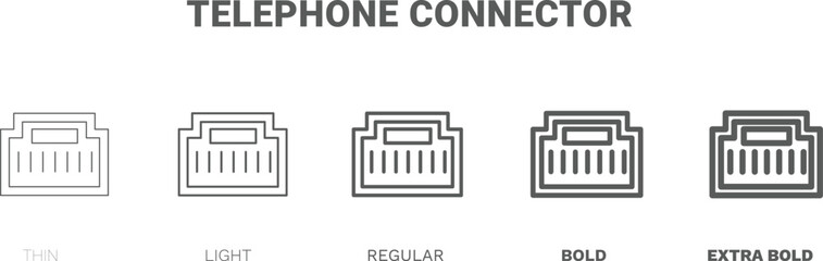 telephone connector icon. Thin, regular, bold and more style telephone connector icon from technology collection. Editable telephone connector symbol can be used web and mobile