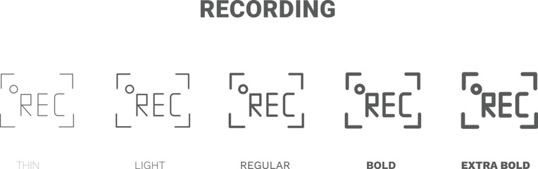 recording icon. Thin, regular, bold and more style recording icon from technology collection. Editable recording symbol can be used web and mobile