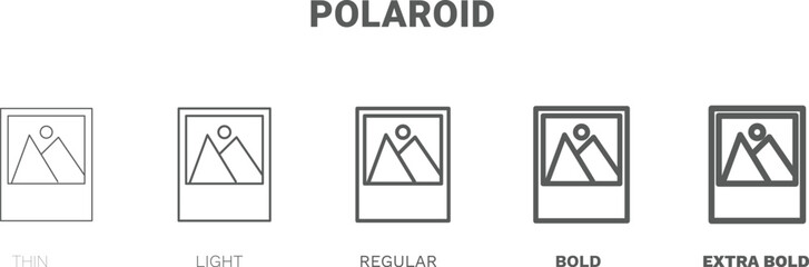 polaroid icon. Thin, regular, bold and more style polaroid icon from travel and trip collection. Editable polaroid symbol can be used web and mobile