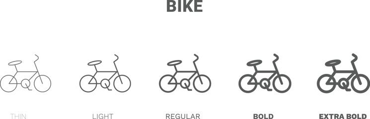 Fototapeta premium bike icon. Thin, regular, bold and more style bike icon from travel and trip collection. Editable bike symbol can be used web and mobile