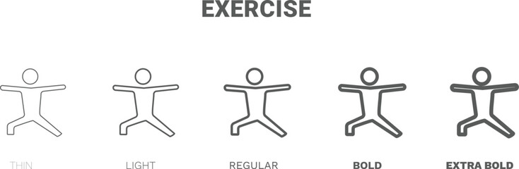 exercise icon. Thin, regular, bold and more style exercise icon from health and medical collection. Editable exercise symbol can be used web and mobile