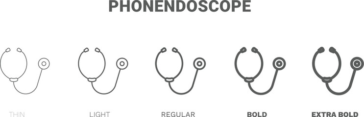 phonendoscope icon. Thin, regular, bold and more style phonendoscope icon from health and medical collection. Editable phonendoscope symbol can be used web and mobile