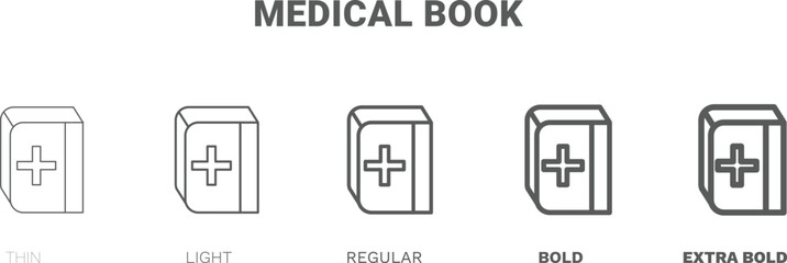 medical book icon. Thin, regular, bold and more style medical book icon from health and medical collection. Editable medical book symbol can be used web and mobile