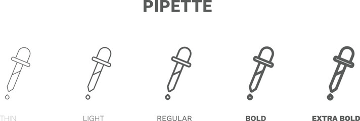 pipette icon. Thin, regular, bold and more style pipette icon from health and medical collection. Editable pipette symbol can be used web and mobile
