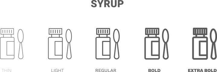 syrup icon. Thin, regular, bold and more style syrup icon from health and medical collection. Editable syrup symbol can be used web and mobile