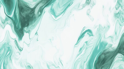 Vibrant abstract background of green fluid marble texture. Generative AI.