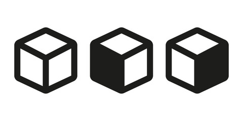 Cube box icon symbol set