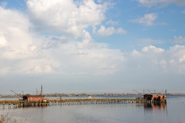 comacchio regional park delta del po lagoon city famous for its archaeological excavations and eel...