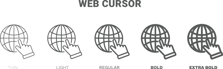 web cursor icon. Thin, regular, bold and more style web cursor icon from marketing collection. Editable web cursor symbol can be used web and mobile