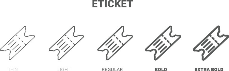 eticket icon. Thin, regular, bold and more style eticket icon from marketing collection. Editable eticket symbol can be used web and mobile