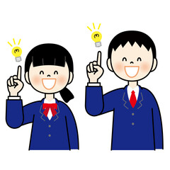 ひらめいたブレザーの学生2