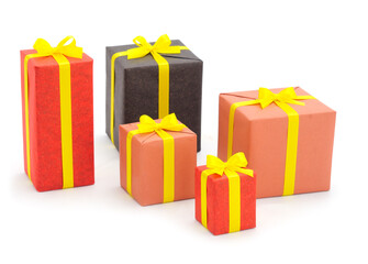 Gift boxes, gifts on a white background isolated.