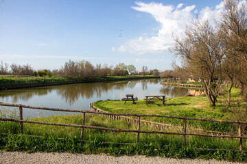 comacchio regional park delta del po lagoon city famous for its archaeological excavations and eel...