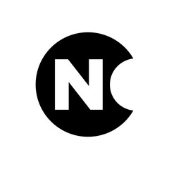 NC company name initial letters icon. CN typography logo.