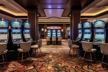 Modern and luxurious casino room, generative ai
