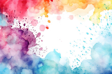 Abstract Colorful Watercolor Frame Background