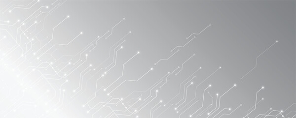 Grey white Abstract technology background, Hi tech digital connect, communication, High technology concept, Science, technology background
