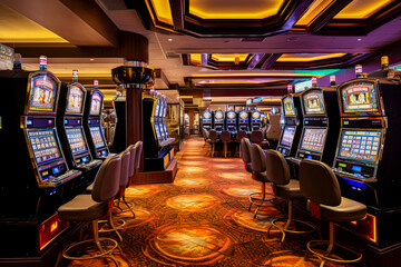 Modern and luxurious casino room, generative ai