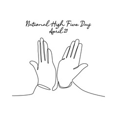 line art of national high five day good for national high five day celebrate. line art. illustration.