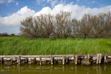 comacchio regional park delta del po lagoon city famous for its archaeological excavations and eel...