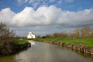 comacchio regional park delta del po lagoon city famous for its archaeological excavations and eel...
