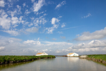 comacchio regional park delta del po lagoon city famous for its archaeological excavations and eel...