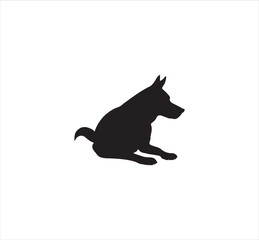 A nice sitting dog silhouette vector art.