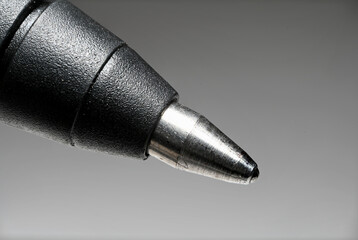 closeup macro tip roller pen concept handwriting