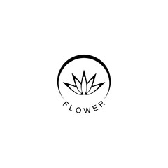 Lotus  icon. Yoga meditation flower sign on white background 