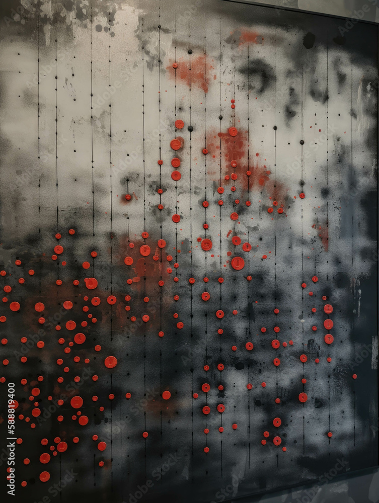 Poster a map on a wall with a series of red dots each one signifying a covert operation in a faraway locati