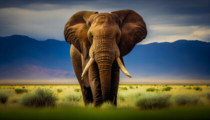 Obraz na płótnie Canvas Elephant in the Natural World. .Generative AI