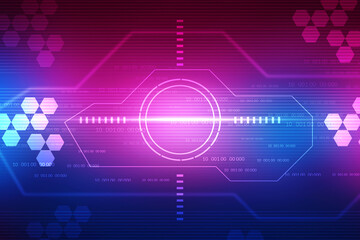 2d illustration Abstract futuristic electronic circuit technology background