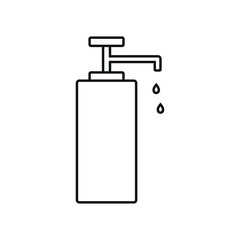 Line icon hand sanitizer for hygiene isolated on white background. Vector illustration.